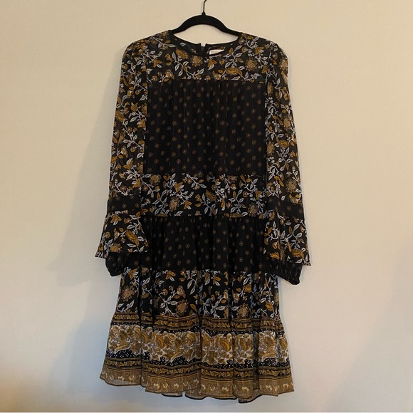 MICHAEL Michael Kors Botanical Print Georgette Pleated Dress M - Picture 4 of 8